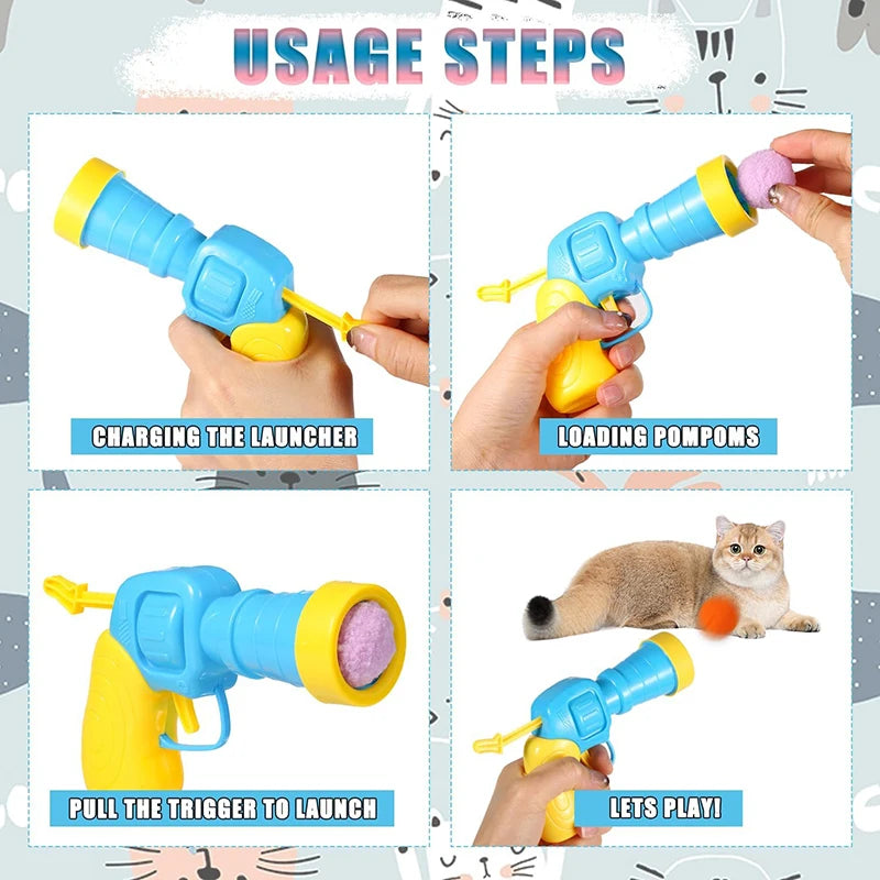 🎯 Interactive Cat Toy Launcher – Plush Ball Shooting Fun!