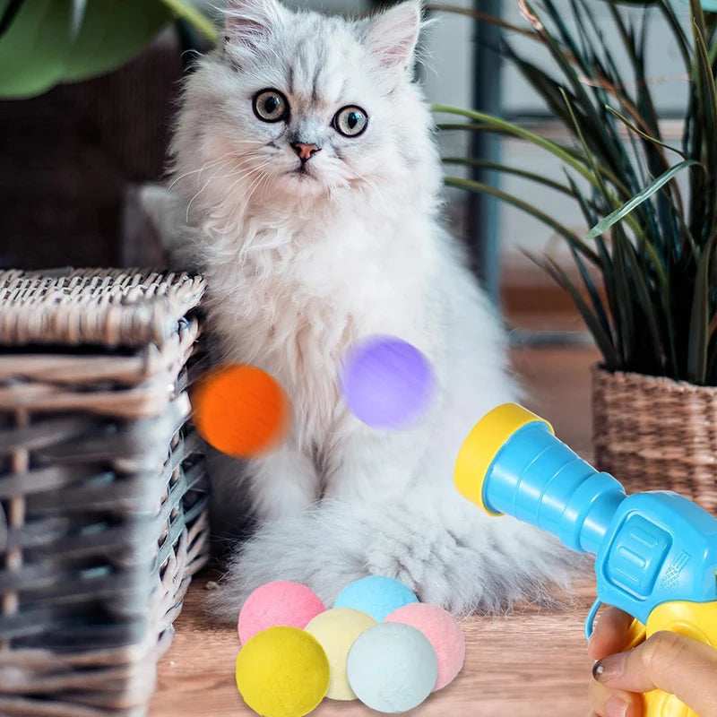 🎯 Interactive Cat Toy Launcher – Plush Ball Shooting Fun!