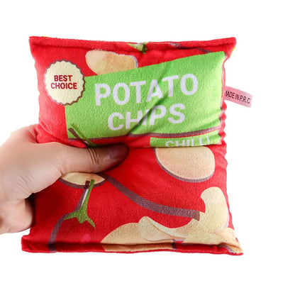 🍟 Crunchy Plush Chips Toy – Crinkle Sound Fun for Dogs 🐾
