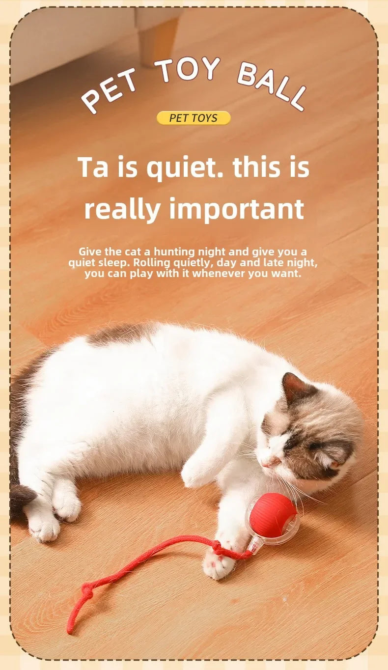 🌀 Rechargeable Interactive Pet Toy – Rolling Fun for Dogs & Cats!