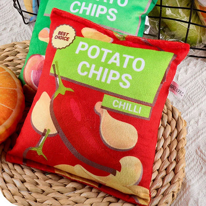 🍟 Crunchy Plush Chips Toy – Crinkle Sound Fun for Dogs 🐾