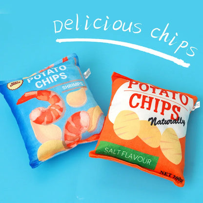 🍟 Crunchy Plush Chips Toy – Crinkle Sound Fun for Dogs 🐾