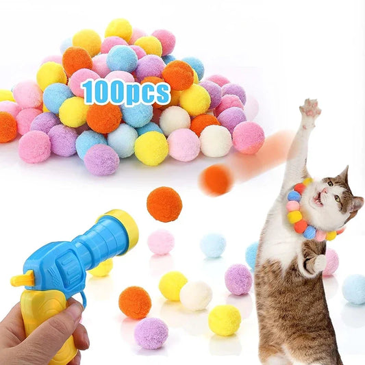 🎯 Interactive Cat Toy Launcher – Plush Ball Shooting Fun!