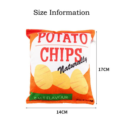 🍟 Crunchy Plush Chips Toy – Crinkle Sound Fun for Dogs 🐾
