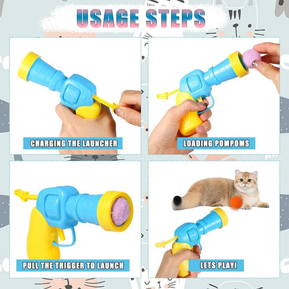 🎯 Interactive Cat Toy Launcher – Plush Ball Shooting Fun!