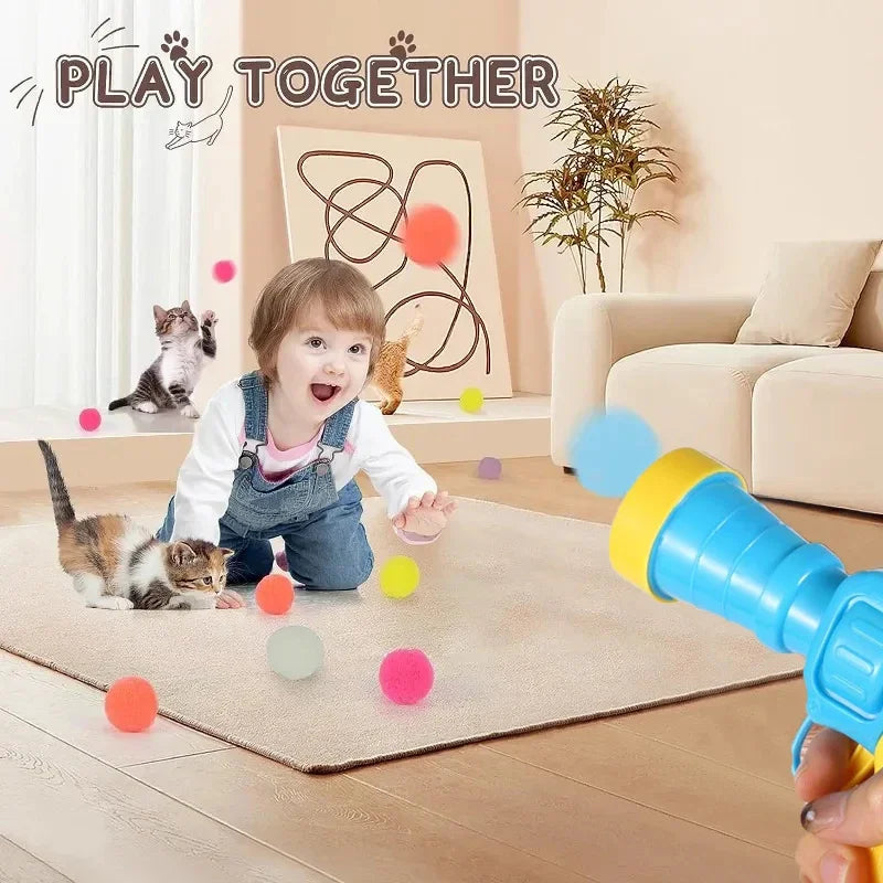 🎯 Interactive Cat Toy Launcher – Plush Ball Shooting Fun!