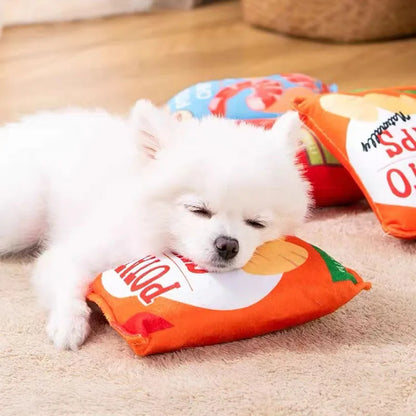 🍟 Crunchy Plush Chips Toy – Crinkle Sound Fun for Dogs 🐾