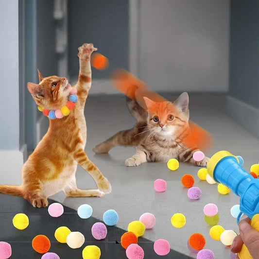 🎯 Interactive Cat Toy Launcher – Plush Ball Shooting Fun!