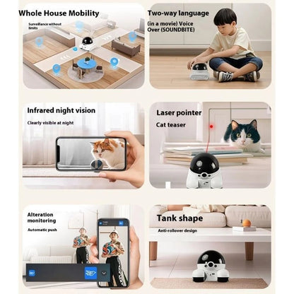 🤖 Pet Security Robot Camera – 1080P Live Feed + 2-Way Voice Chat 🎥🐾