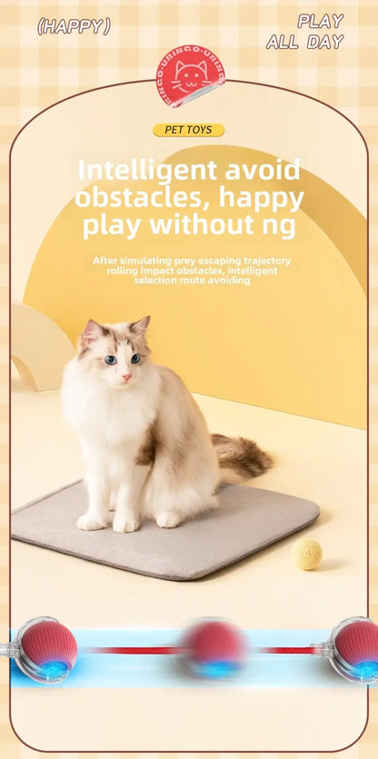 🌀 Rechargeable Interactive Pet Toy – Rolling Fun for Dogs & Cats!