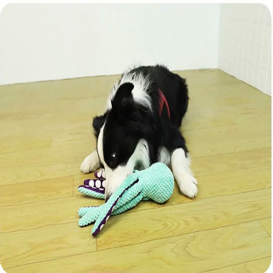 🐙Squeaky Plush Octopus Toy – Crinkle Legs & Fun Sounds for Dogs 🐾