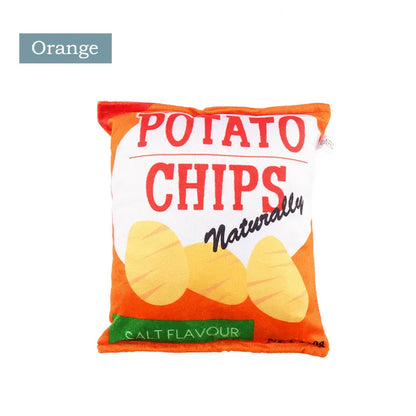 🍟 Crunchy Plush Chips Toy – Crinkle Sound Fun for Dogs 🐾