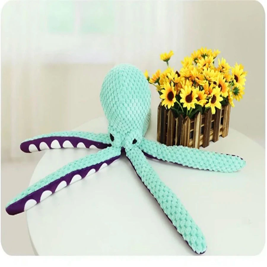 🐙Squeaky Plush Octopus Toy – Crinkle Legs & Fun Sounds for Dogs 🐾