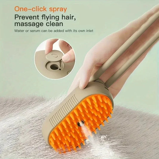 🧴🐾 2-in-1 Steam Grooming Brush – Deep Cleaning & Detangling for Dogs & Cats🐶🐱