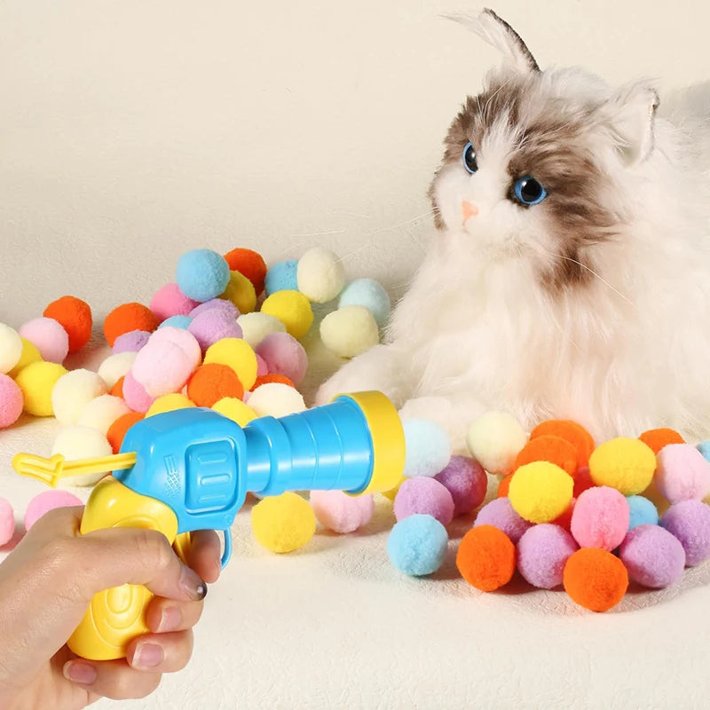 🎯 Interactive Cat Toy Launcher – Plush Ball Shooting Fun!