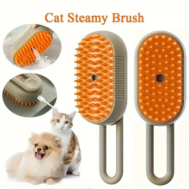🧴🐾 2-in-1 Steam Grooming Brush – Deep Cleaning & Detangling for Dogs & Cats🐶🐱