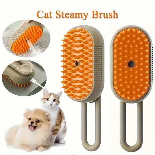 🧴🐾 2-in-1 Steam Grooming Brush – Deep Cleaning & Detangling for Dogs & Cats🐶🐱