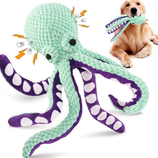 🐙Squeaky Plush Octopus Toy – Crinkle Legs & Fun Sounds for Dogs 🐾