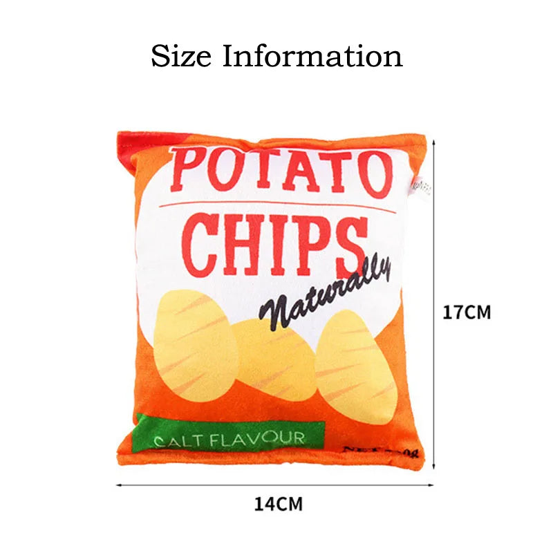 🍟 Crunchy Plush Chips Toy – Crinkle Sound Fun for Dogs 🐾